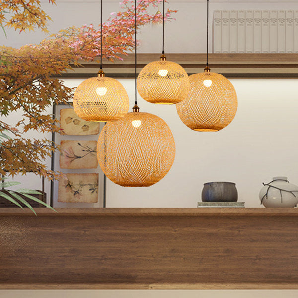 Decorative Bamboo Pendant Lamp Shade Handwoven Pendant Lamps