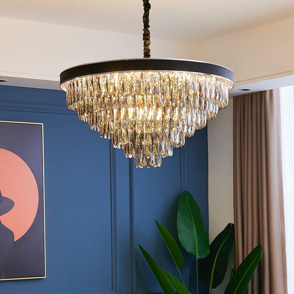 Bobon Post-modern Luxury Crystal Chandelier Black