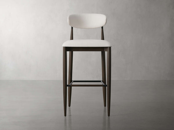 Jagger Armless Stool in Cinder with Oil Rubbed Bronze