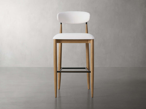 Jagger Armless Stool in Natural with Oil Rubbed Bronze