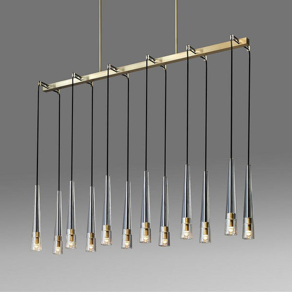 Apoli Linear Crystal Shades Chandelier 12 Lights