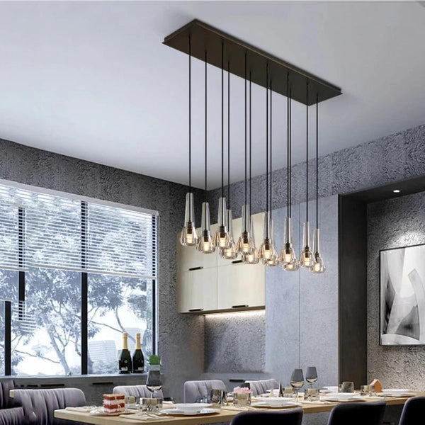 Apoli Linear Chandelier For Dining Room 12 Lights