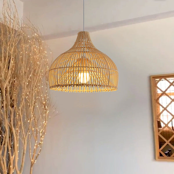 Natural Handwoven Large Basket Rattan Pendant Lampshade