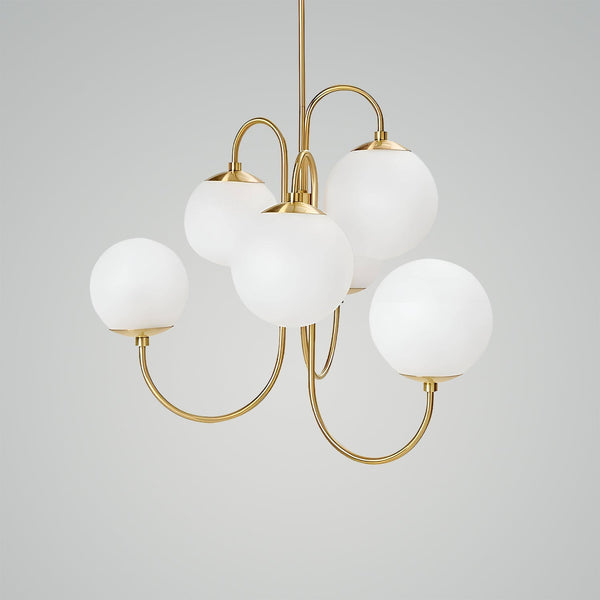 Golden Orbit Spheres Modern Chandelier