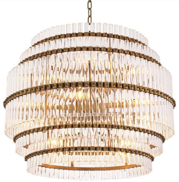 Casi Padrinal Muti Tier Round Chandelier Antique brass