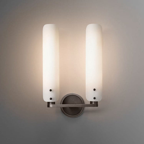 Helen White Glass 2 Shade Wall Sconce