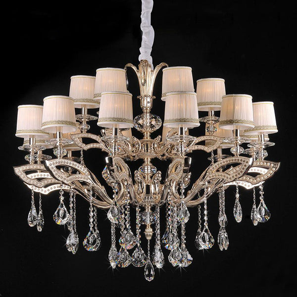 American Classic Design Fabric Copper Chandelier W44"