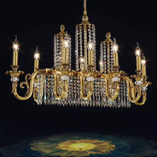 Artistic design vintage style K9 crystal chandelier W 19″