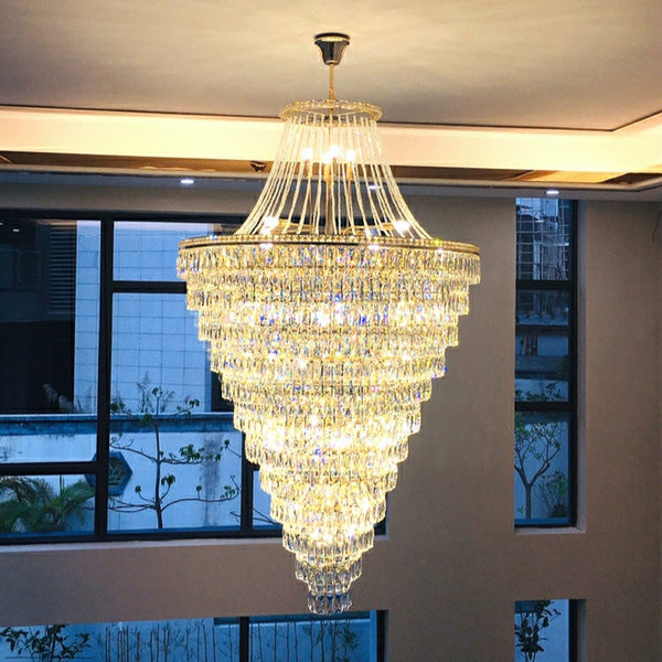 Magen Tier Crystal Chandelier For Living Room Staircase Hallway