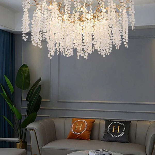 Spring Linear Branch  Brass Chandelier