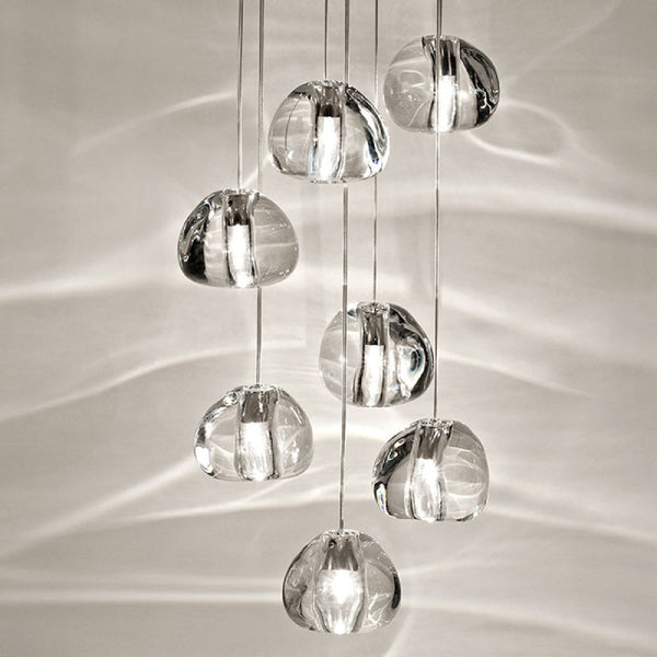 Peached Multi Head Crystal Chandelier For Living Room Foyer